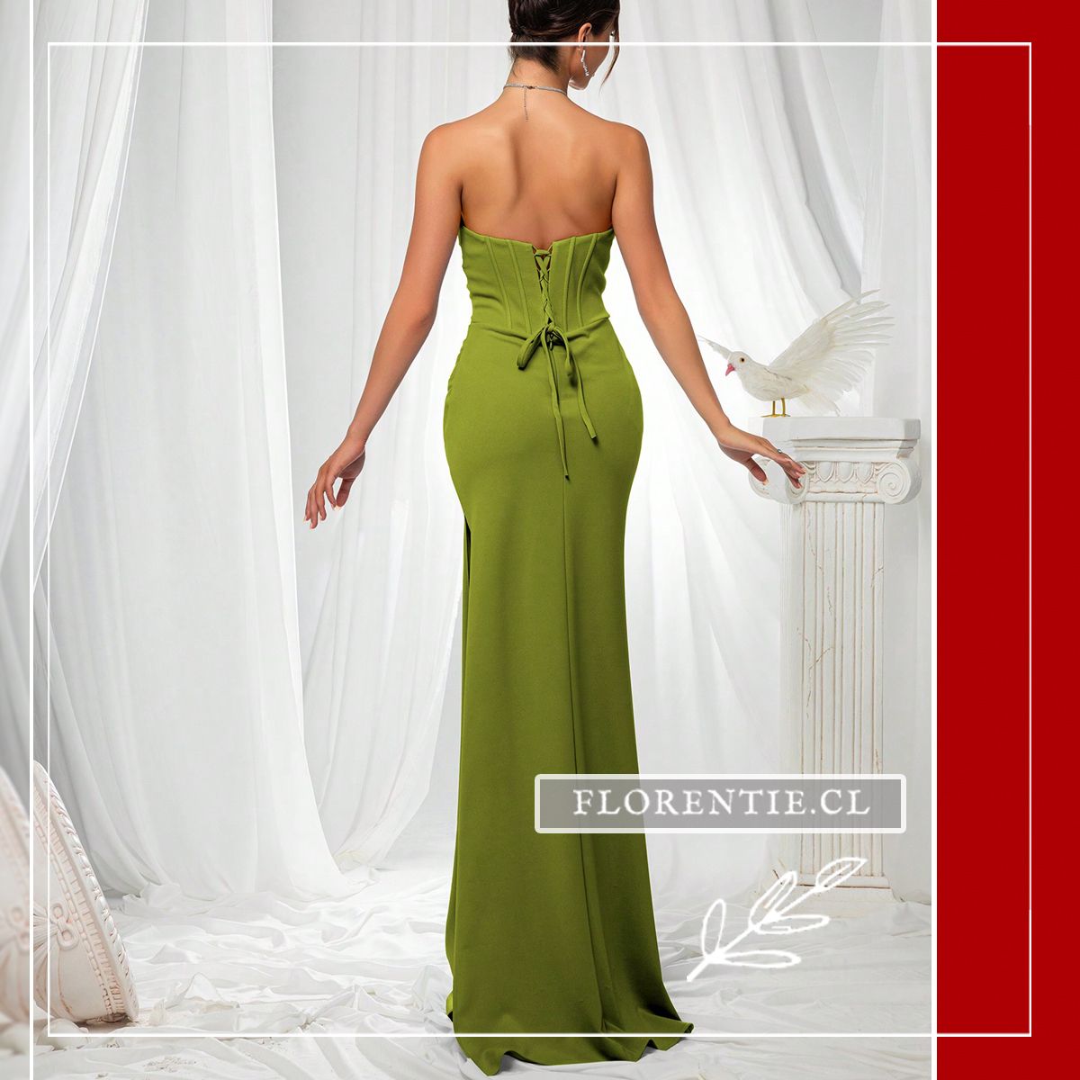 Espalda vestido palabra honor