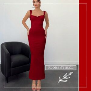 Vestido graduacion rojo espalda abierta Cameron