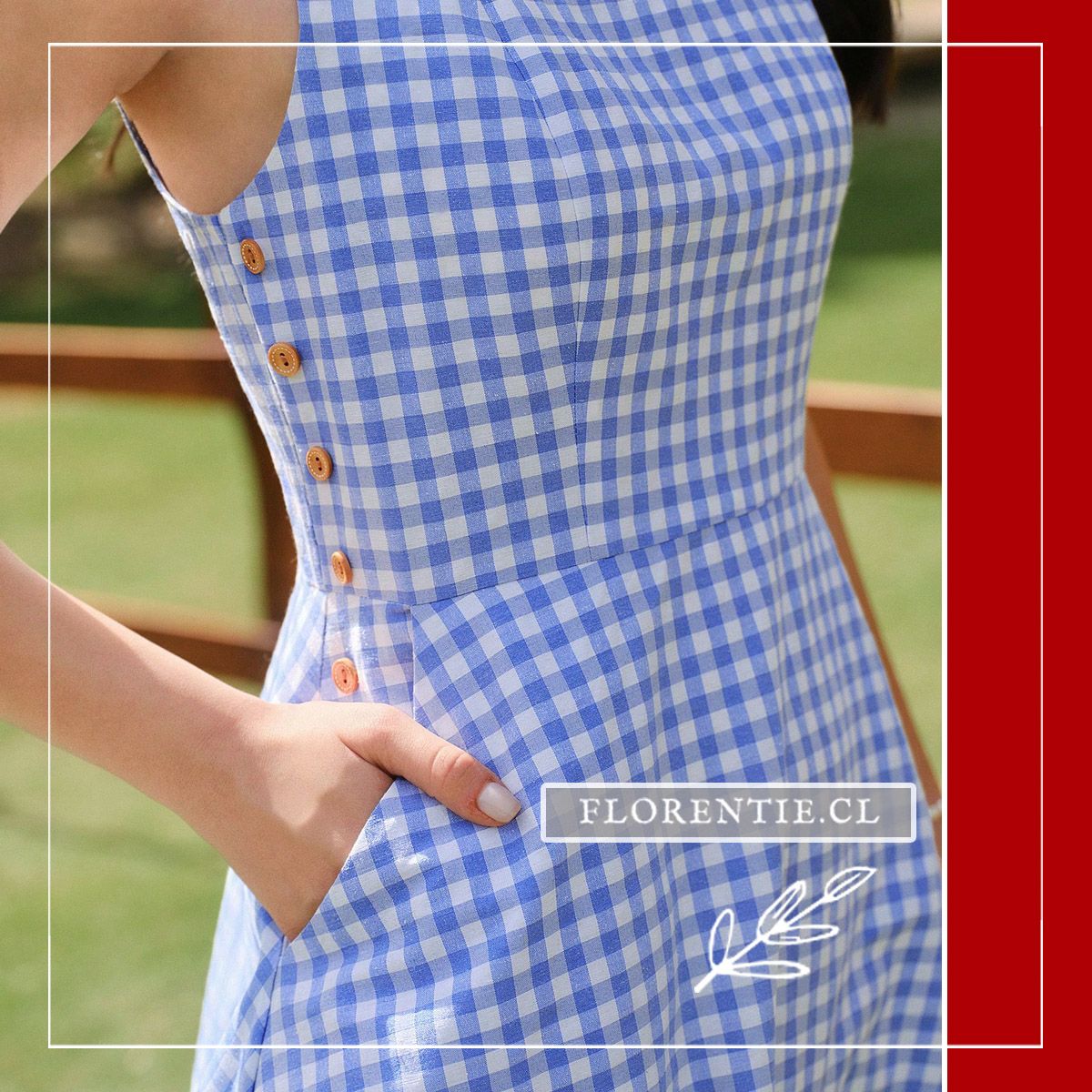 Detalle vestido verano cuadros