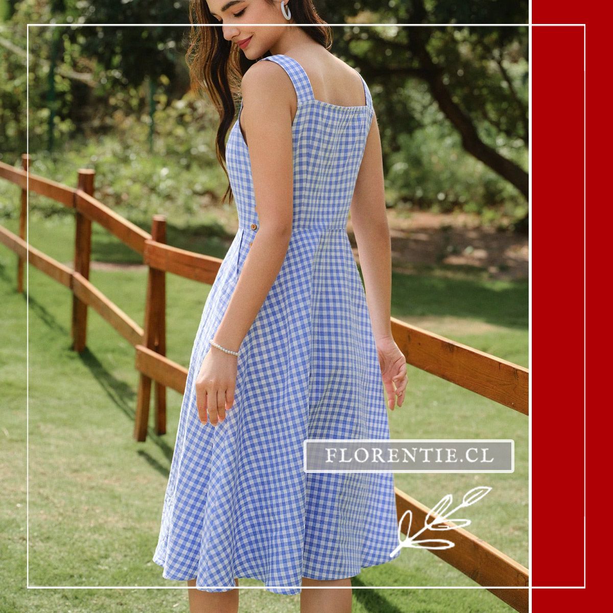Espalda vestido verano cuadros
