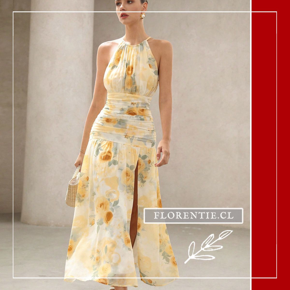 Vestido drapeado largo verano
