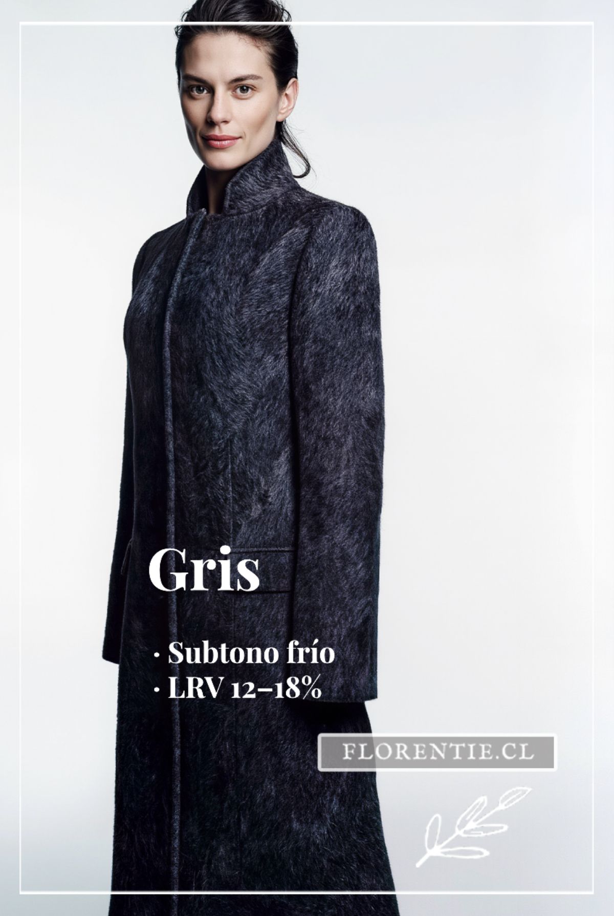 Abrigo gris antracita para mujer con subtono de piel frío — LRV 12–18%, silueta midi estructurada