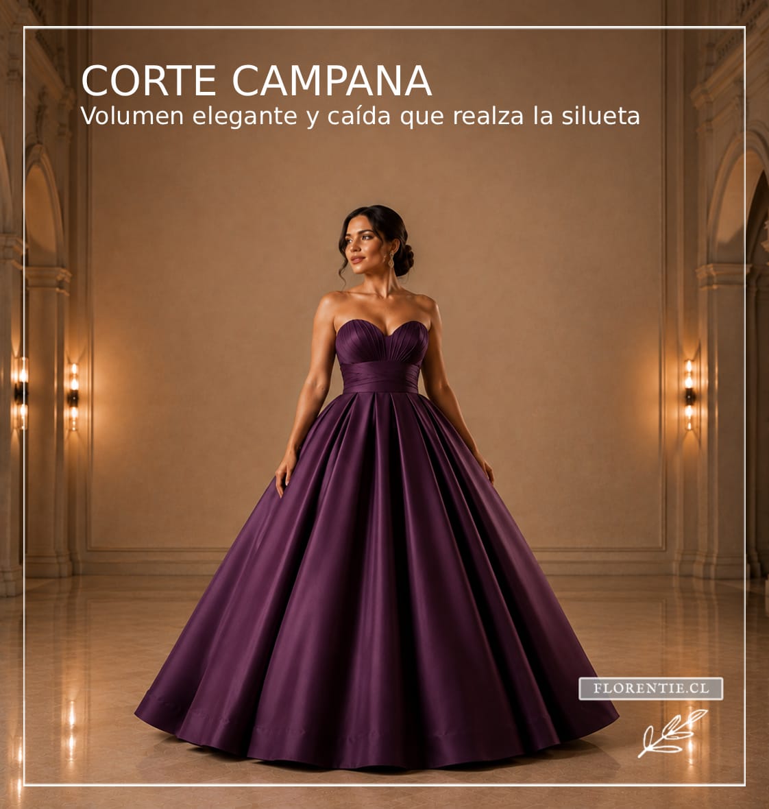 Vestido de fiesta corte campana con volumen elegante que realza la silueta