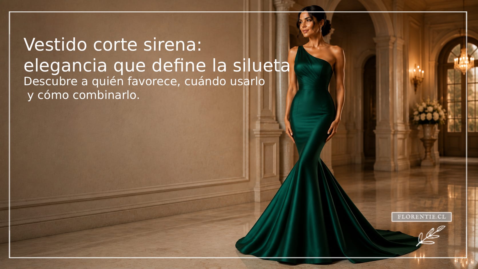 Vestido corte sirena: elegancia que define la silueta Vestido de fiesta verde esmeralda corte sirena con un hombro y falda de vuelo marcado